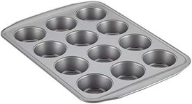 Circulon Nonstick Bakeware 12-Cup Muffin Tin, Gray, Steel