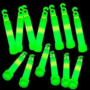 VIHOSE 100 Pcs 4 Green Glow Sticks Bulk Emergency Light Sticks Survival Glow in The Dark Sticks for Camping Hiking Earthquake Activities Supplies Party Favors
