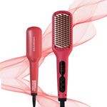 MegaWise Hair Straightener Brush KL1025 - Fast Heating, Anti-Scald, Adjustable Temperature, and Auto Shut-Off - Ideal for All Hair Types