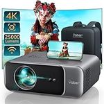 【Auto Focus & Keystone】Projector 4K, 25000 Lumens FHD 1080P Portable Projector, WiFi6 Bluetooth 5.2 Projector, YABER V9 Zoom Function Smart Projector, Home Cinema Projector for Smartphone/TV Stick/PPT