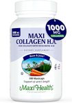 Maxi Health Collagen with Hyaluronic Acid Capsules - Type I Fish Collagen Protein - Hydrolyzed Supplements for Women and Men - 120 Count