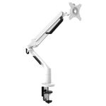 Dellonda Adjustable & Rotating Single Monitor Arm, 12kg Load Capacity, 17-36" Screens - White - DH26