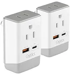 Ceptics Australia China New Zealand Power Plug Adapter 2 Pack, QC 3.0 & PD, Safe Dual USB & USB-C - 2 USA Socket for USA to Australian New Zealand Fiji Argentina, Type I AP-16-2PK Fast Charging