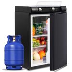 SMETA Gas Fridge Camping Fridge,3 Way Fridge,Campervan Fridge60L, 12V Fridge for Campervan 12V/240V/Gas Power Caravan Fridge Gas Fridge Motorhome Fridge Quiet|Reversible Door|Black