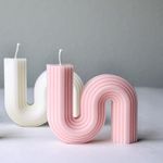 Bumbleberry S Arch Candle Combo | Scented | Hand Poured | 100% Soy Wax | 100 gm Each | Amber Oud Fragrance | 3 Color Combo Options | Gifting | Home Decor | Set of 2 (White & Pink)