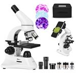 ESAKO 40-2000X Microscope for Kids Students Adults, with Mechanical Stage, Carry Bag & Slides Set Metal Body Microscope for Science Education School Laboratory