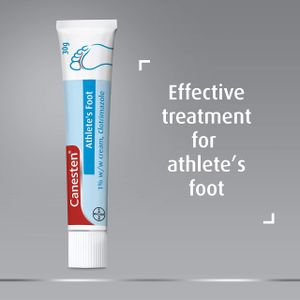 Canesten Athlete’s Foot 1% Antifungal Cream, 30g – Itch Relief Treatment