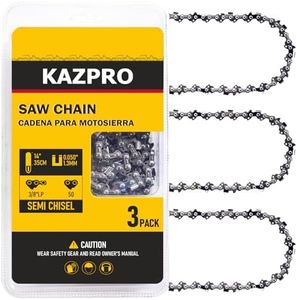 KAZPRO 14 Inch Chainsaw Chain 3/8" LP Pitch, .050" Gauge, 52 Drive Links, Low kickback, Lubrication System Chainsaw Blade fits Echo, Ego, Poulan, Kobalt, Greenworks, etc, KP-S52 (3 Pack)