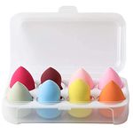 COSLUXE Makeup Sponge Set Beauty Blender with Egg Case, Soft Sponge For Liquid Foundation, Creams, and Powders，Latex Free Wet and Dry Makeup (Multi-colored, 8 Pcs)