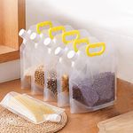 Multigrain Storage Bags, Grain Moisture-Proof Sealed Bag, Food Storage Pouches, Airtight Packaging Baggies, Reusable and Stand Up Storage for Food, Rice, Beans, Candy, Liquid Storage, 5pcs (5L)