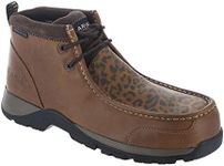 Ariat Womens Edge LTE Moc Composite Toe Work Boot Desert Brown/Cheetah 8.5