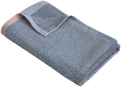CUBE HOME Luxury 100% Bamboo Bath Towel - 70 x 140 cm - Natural Bamboo, Highly Absorbent, Quick Dry and Hypoallergenic (Eclipse Navy - Chevron Pattern)