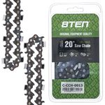 8TEN Chainsaw Chain 20 inch Bar .050 Gauge 3/8 Pitch 70 Drive Links for Echo Poulan Pro Husqvarna McCulloch Johnsered (1 Chain)