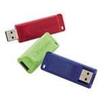 Verbatim 32GB Store 'n' Go USB Flash Drive - PC/Mac Compatible - 3pk - Red, Blue, Green