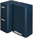 Caraway Rectangular Trash and Recycling Duo - Stainless Steel 13 Gallon Step Trash Can and 2-Drawer Recycling Bin - Midnight