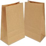 Gaoyong 100 Pieces Brown Paper Bags ,Gift Bags with 100% Pure Kraft Paper for Grocery, Snack, Lunch, Birthday, Xmas Party Supplier and Wedding