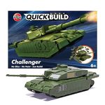 Airfix QUICKBUILD Model Tank Kit - Green Challenger Tank Building Kit for Kids 6+, Construction Toys for Boys & Girls, No Glue Model Making - Classic Vehicle Gifts Plastic Model Kits