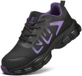 Hogent Steel Toe Shoes for Men Women, Wide Violet Women Size 11 / Men 9.5