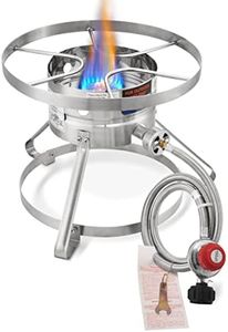 ARC Burner, 37,000 BTU 16” Stainless Steel Single Burner Propane Stove with Rust-proof Hose & Adjustable Regulator, Great for Outdoor Cooking Turkey Fryer, Crawfish Cooking