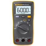 Fluke 107 Palm-sized CAT III Digital Multimeter Voltmeter 6000 Counts AC/DC Voltage Current Frequency Measurements Reliable & Safe Multifunctional Ohm Tester LCD Display