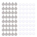 OBSEDE 80pcs Pendant Bezels and Clear Cabochon Domes Set for Photo Pendant Resin Craft Jewelry Making, 40Pcs Silver Pendant Trays with 40 Pcs Transparent Glass Cabochons 1 inch/25mm Matching