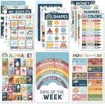 16 Boho Kids Educational Posters For Toddlers - Teacher Posters For Classroom Posters Elementary, Pre K Learning Posters For Toddlers 1-3, Boho Classroom Posters, Alphabet Poster For Toddler