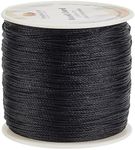 PH PandaHall 0.5mm Black Waxed Polyester Cord, 116 Yards Waxed String Wax Cord Round Beading String Roll Craft Cord for Waist Beads Bracelet Necklace Jewelry Making Macrame Supplies