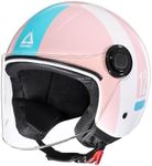 TRIANGLE Open Face Motorcycle Helmet Retro 3/4 Helmets with Clear Visor for Men Women DOT Approved