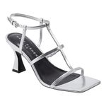 Marc Fisher LTD Women's Dennie Heeled Sandal, Silver Leather, 5 UK