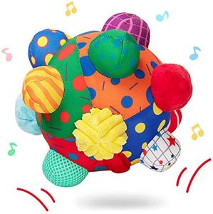 teytoy Baby Music Shake Dancing Ball Toy, Developmental Bumpy Ball Sensory Soft Toys, Easy to Grasp Bumps Help Develop Motor Skills for Girls and Boys Ages 12 Months and Up