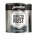 JENOLITE Directorust Satin Paint | SLATE GREY | Multi Surface Paint | For Use On Wood, Metal, Plastic, Ceramic & Rusted Surfaces | 1 Litre (RAL 7031)