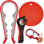 Silicone Jar Opener Multi Opening - Set of 3 Nonslip Rubber Pad Bottle Openers Kitchen Jar Water Bottle Opener Gripper Pad Hand Can Opener - Handheld Can Opener Multi Kitchen Jar Openers for Seniors