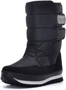 DADAWEN Women's Waterproof Frosty Snow Boot Black US Size 9