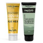 Nuutjob Titpit Guard Liquid Powder Combo | Pack of 2 (Liquid Powder for Her + Intimate Liquid Powder) | No Mess, No Sweat, No Stress | Cruelty Free, Sulfate Free, Paraben Free | For Men | 100 ml each