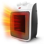 KEPLIN Ceramic Electric Fan Heater - White I 2000W Low Energy Consumption Space Heater I 2 Heat Modes, Tip-Over & Overheating Protection, Adjustable Thermostat I Mini Portable Heater for Home & Office