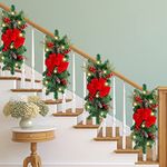 Christmas Decorations Prelit Christmas Stairway Teardrop Wreath Simulated Berries Branches Garland Front Door Hanging Stair Teardrop Swags Trim Xmas Party Ornaments Christmas Baubles