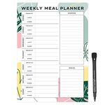 Magnetic A4 Weekly Meal Planner and Shopping List for Fridge, Whiteboard or Office with Dry Erase Jungle Design - Get Organised and Reduce Stress