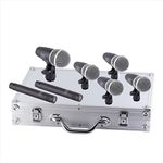 MX 7‑Piece Drum Mic Kit – Dynamic Drumset Microphones with Clips & Cables – Ideal for Stage & Studio – Kick, Snare, Tom, Overheads