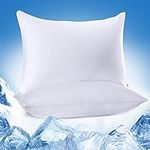 Marchpower Cooling Pillow Cases, 2 Pack Japanese Arc-chill Q-MAX 0.5 Cooling Fiber Cool Pillowcases, Breathable Cool Pillow Covers with Double-Sided Design Skin-Friendly Anti-Static - 50X75cm, White