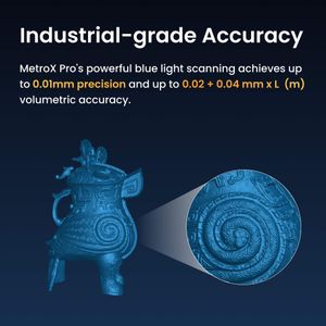 Revopoint MetroX Pro Handheld 3D Scanner – Blue Laser, 0.01mm Precision, Full Color
