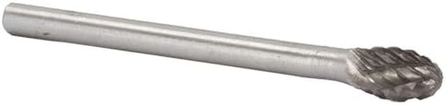 Drill America SE-53 Carbide Burr/Rotary File Oval Double Cut for Die Grinder 3/16" Dia. x 9/32" Cut Length with 1/8" Shank and 1-25/32" Overall Length, DUL Series