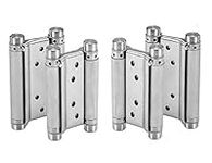 2 Pairs (4Pcs) of 5" Heavty Duty Stainless Steel Cafe Saloon Door Swing Self Closing Double Action Spring Hinges