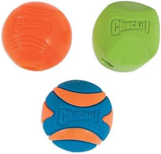 Chuckit! Fetch Pack Dog Ball Dog Toys, Medium (2.5 Inch) Pack of 3, for Medium Breeds, Includes Erratic, Strato and Ultra Squeaker Balls