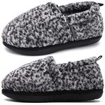 COFACE Slippers Women Fluff Memory Foam Soft Plush Sherpa Fleece Lined Ladies Slippers Comfy With Cozy Cushion Winter Women's Lightweight Warm Pillow Slippers BlackGrey Size 6