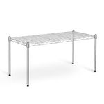 Simple Deluxe 1-Shelf Shelving Unit,Heavy Duty Metal Organizer Wire Rack, Multifunctional Adjustable Shelves For Microwave,Kitchen Supplies, Bathroom,or Other Home Spaces,75Wx35Dx40Hcm,Chrome