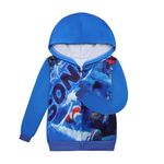 shumintaojin Boys Hoodies Toddler Jacket Zipper Fashion 3D Printing Long Sleeves Sweatshirts Pullover Blue 2-13years (Blue A, 6-7years)