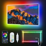 Daymeet LED Lights for TV, 9.8FT TV Led Backlight Lights for 32-60inch TV USB Led Light Strip for TV Led Behind Lights RGBIC Color Changing Sync with Music Bluetooth APP Control Led Lights for Bedroom