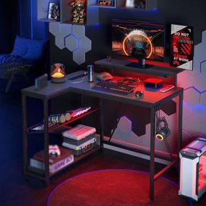 Bestier L-Shaped Gaming Desk with RGB Lighting – Corner Computer Table