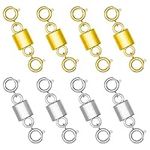 8pcs Double Magnetic Necklace Clasps And Closures, Magnetic Clasp Converter Magnetic Clasps for Necklaces Jewelry Clasps Locking Bracelets Anklets Making (Gold, Silver)