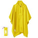 SaphiRose Multifunctional Mens Womens Rain Poncho Waterproof Outdoor Raincoat Jacket Adults (Yellow)